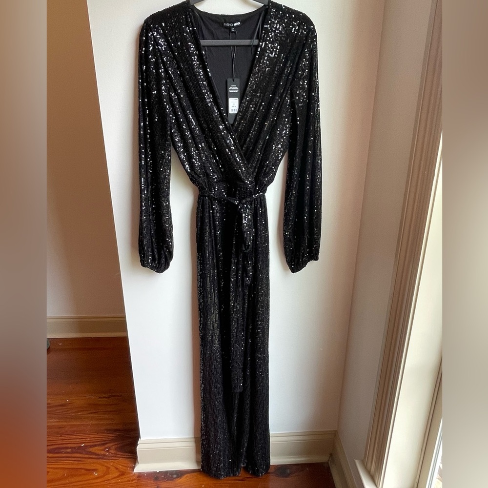 Black Sequin Gown